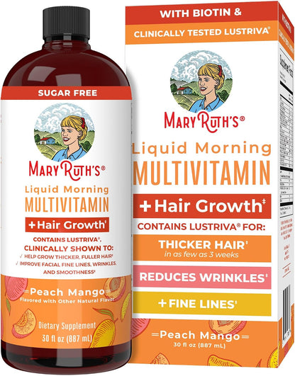 MaryRuth's Liquid Multivitamin + Hair Growth with Biotin 10,000mcg, 887 ml