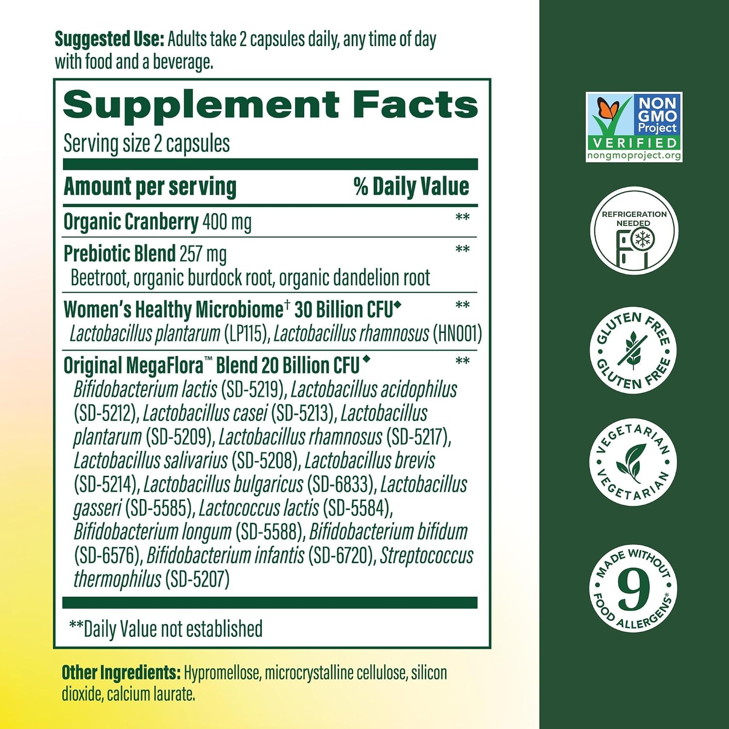MegaFood MegaFlora Probiotics and Prebiotics for Women - 60 Capsules - görsel 2