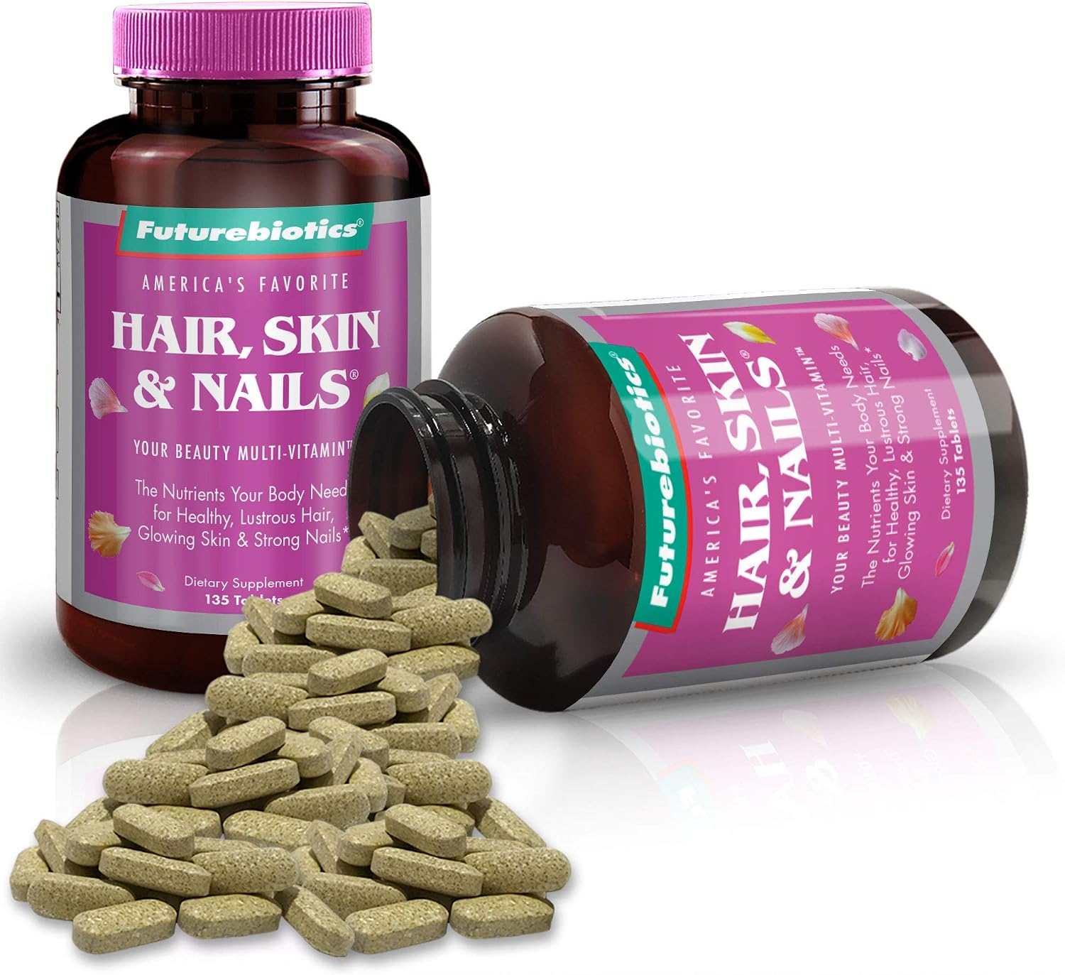 Futurebiotics Hair, Skin & Nails Beauty Multivitamin - USDA Certified Organic - 135 Tablets - görsel 6