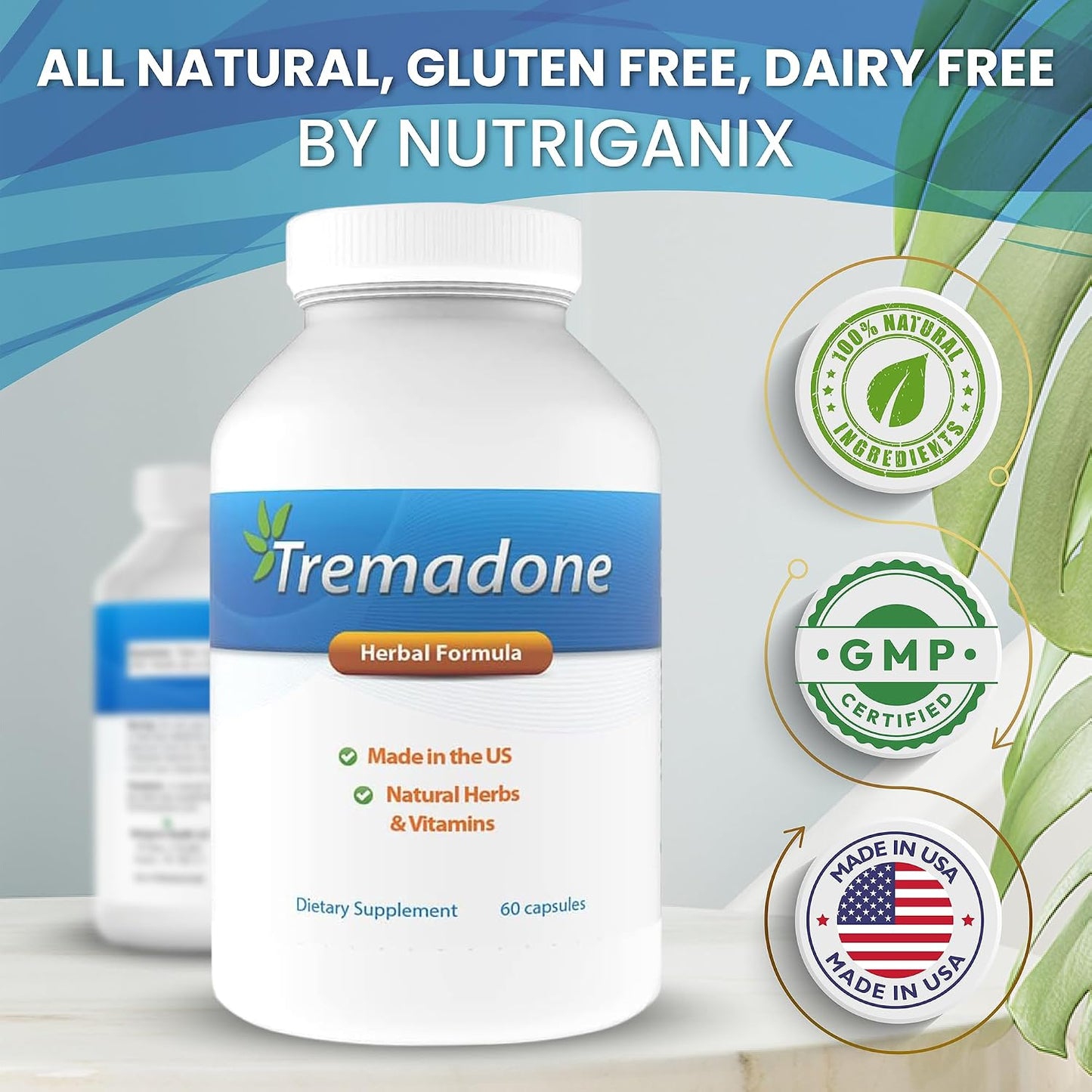 Tremadone Essential Tremor Support Supplement - All-Natural, Gluten-Free, Dairy-Free (1 Bottle) - görsel 3