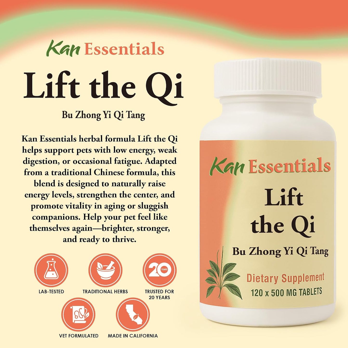 Kan Herb Company Lift the Qi – Traditional Chinese Herbal Blend for Dogs and Cats, 120 Tablets - görsel 2