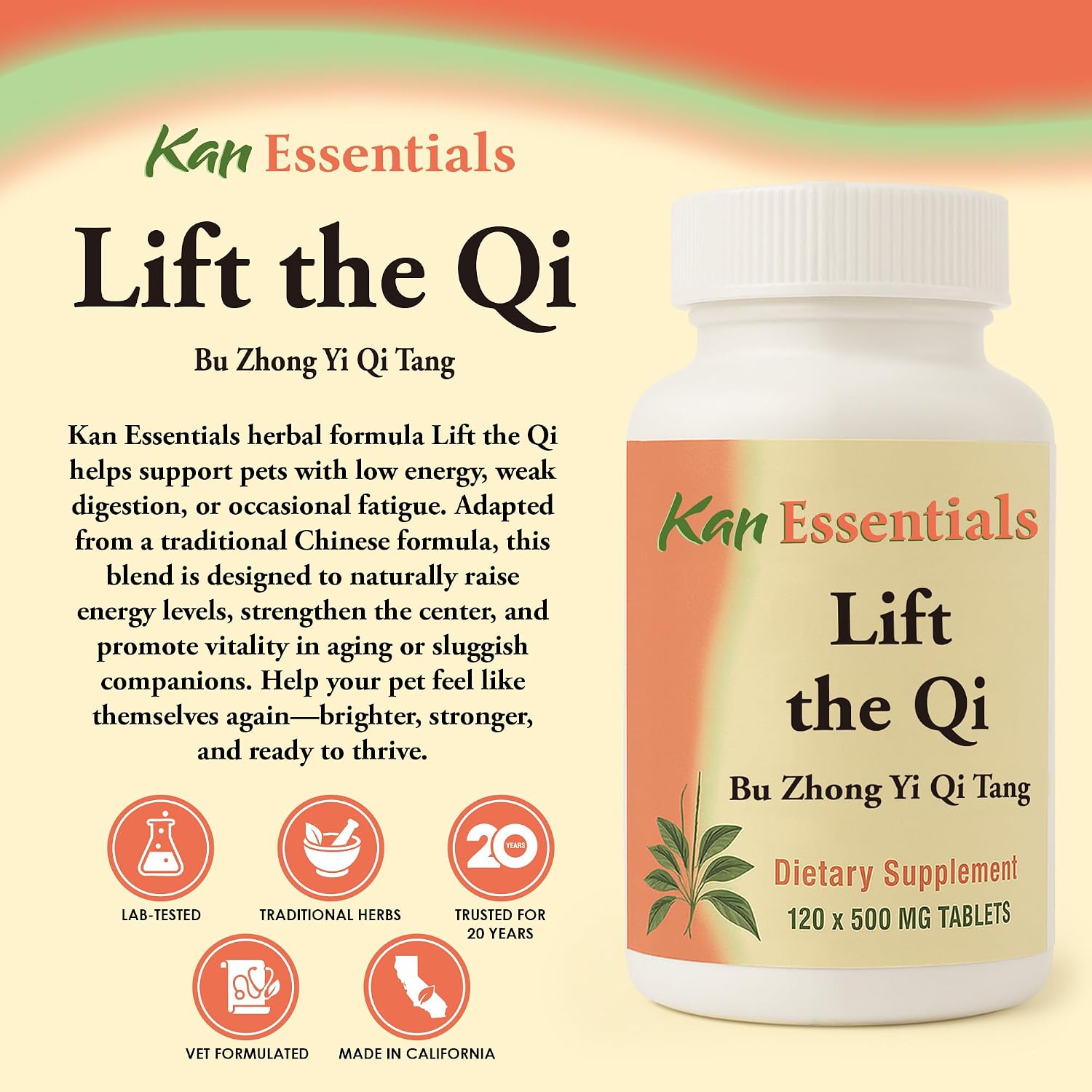 Kan Herb Company Lift the Qi – Traditional Chinese Herbal Blend for Dogs and Cats, 120 Tablets - görsel 2