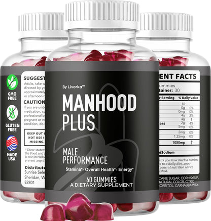 Manhood Plus Gummies for Men - 1050mg Gummy (60 Gummies)
