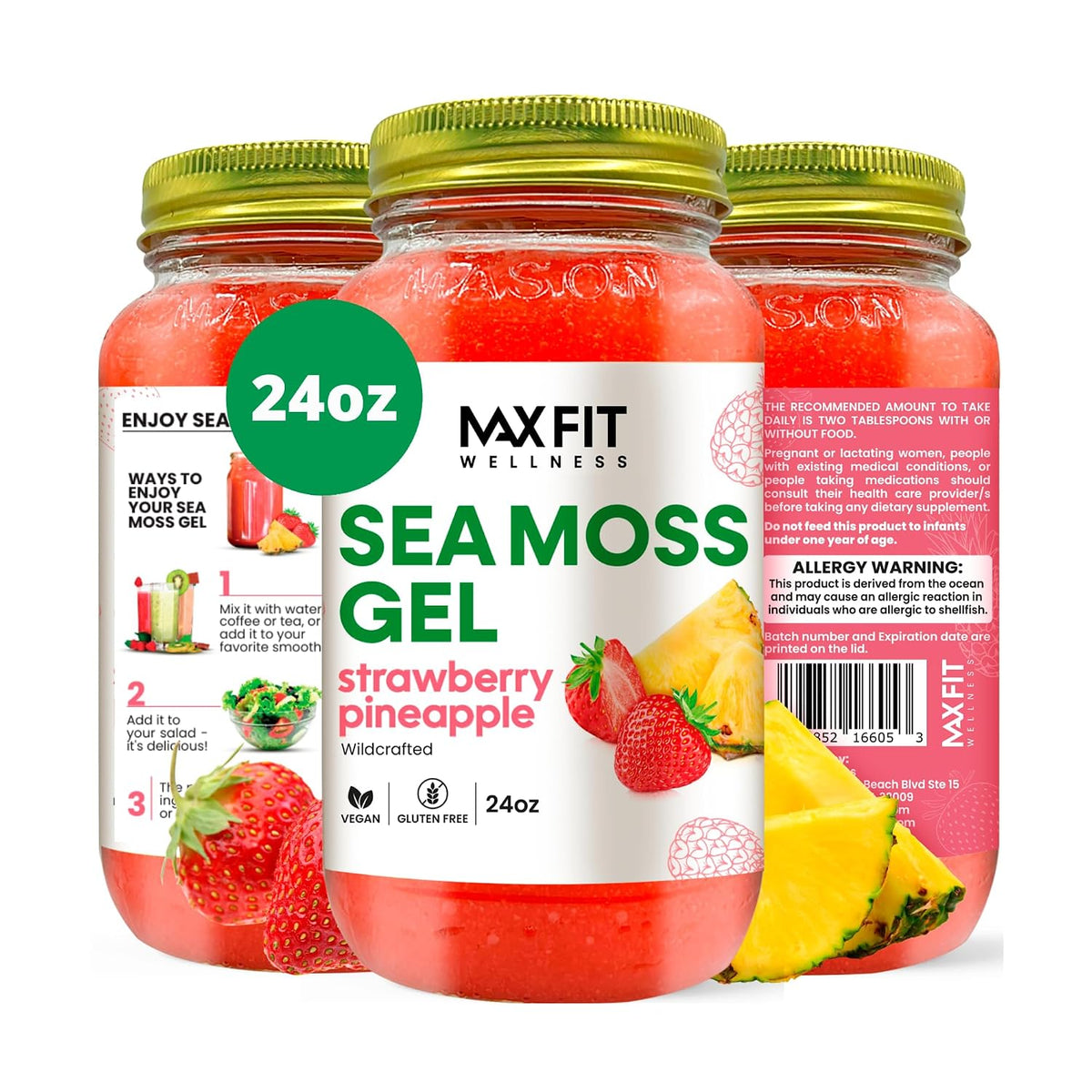 Sea Moss Gel (Mixed Berry) - 24 oz - görsel 7