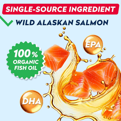 StrellaLab Salmon Oil for Dogs - Omega-3 Wild Alaskan Salmon Oil, EPA & DHA Fatty Acids - 1.89 L (2-Pack)