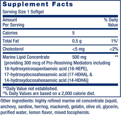 Life Extension Pro-Resolving Mediators, 18-HEPE, 17-HDHA, 14-HDHA, Supports the Body's Natural Post-inflammatory Response, 30 Softgels