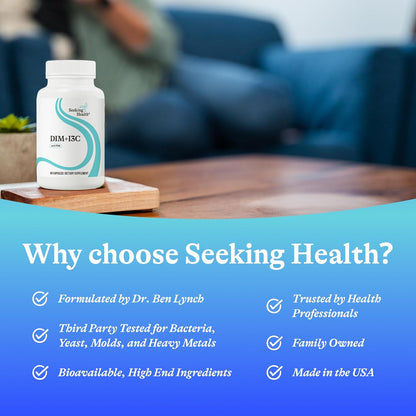 Seeking Health DIM & I3C – Supports Normal Oestrogen Metabolism and Liver Function – 400 mg, 60 Capsules