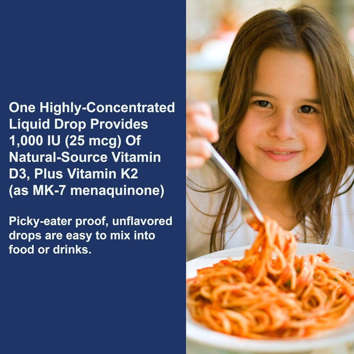 Carlson Kid's Super Daily D3+K2, 25 mcg (1,000 IU) D3 & 22.5 mcg K2, Unflavoured Liquid Drops, 360-Drop Bottle (1-Year Supply) - görsel 5