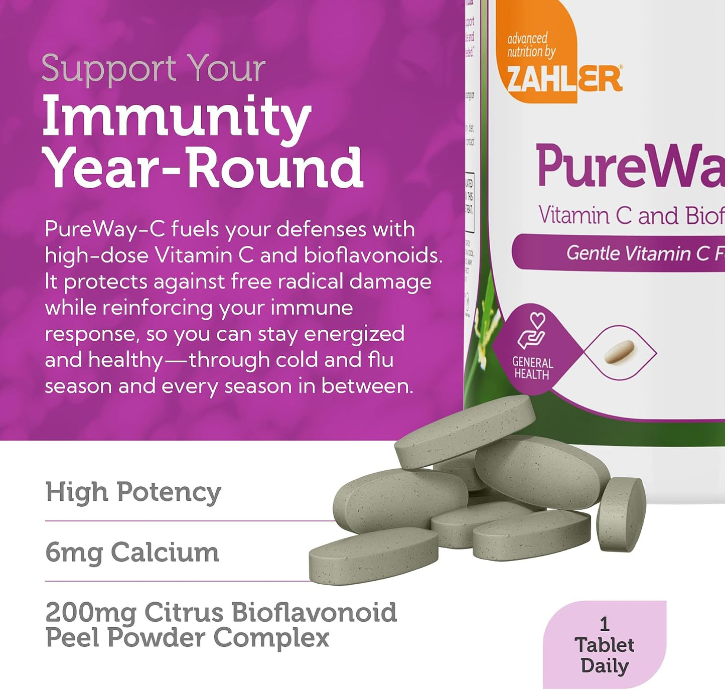 Zahler Vitamin C 1000mg Tablets with Bioflavonoids, 180 Tablets - görsel 4