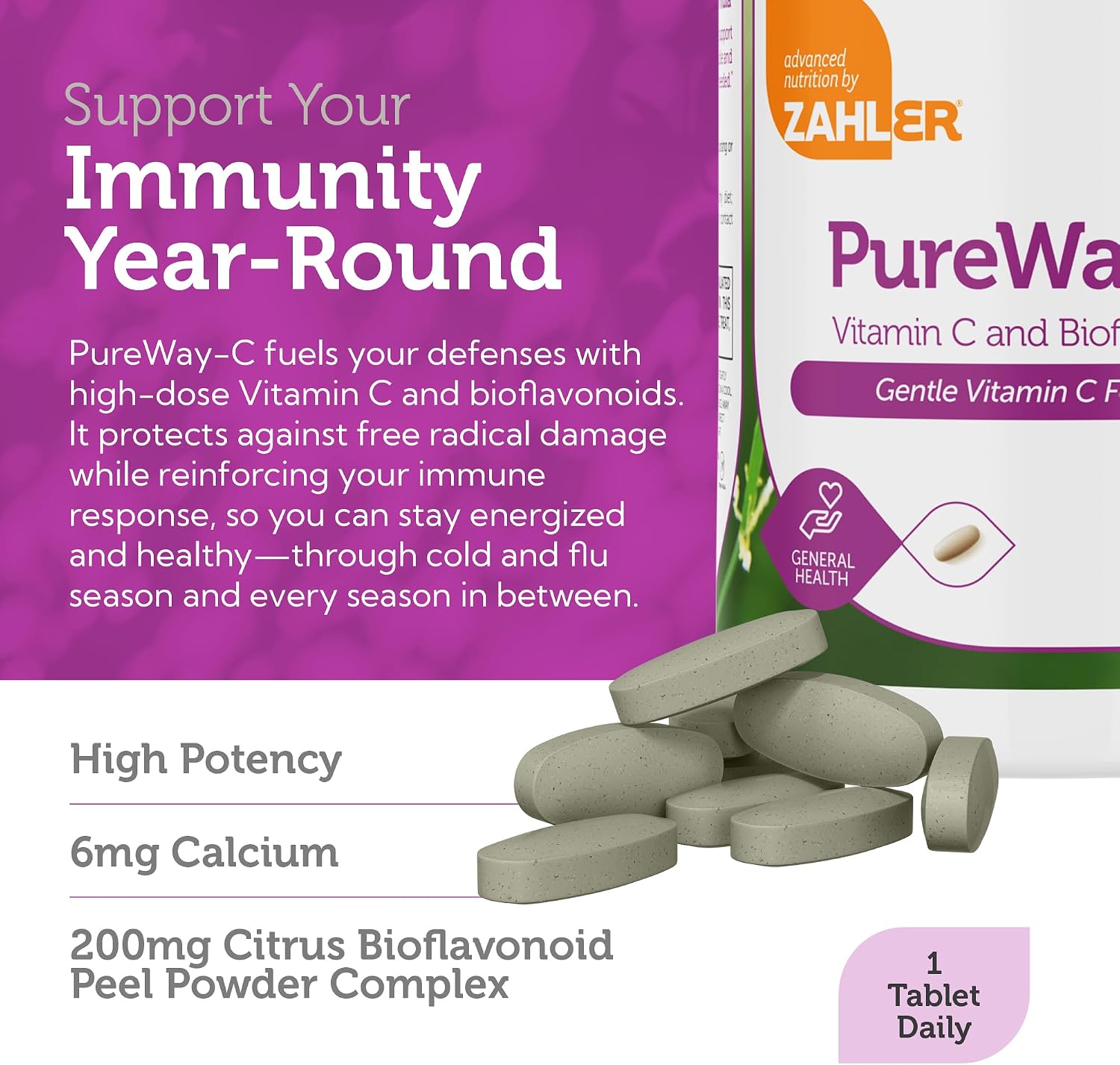 Zahler Vitamin C 1000mg Tablets with Bioflavonoids, 180 Tablets - görsel 4