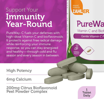 Zahler Vitamin C 1000mg Tablets with Bioflavonoids, 180 Tablets