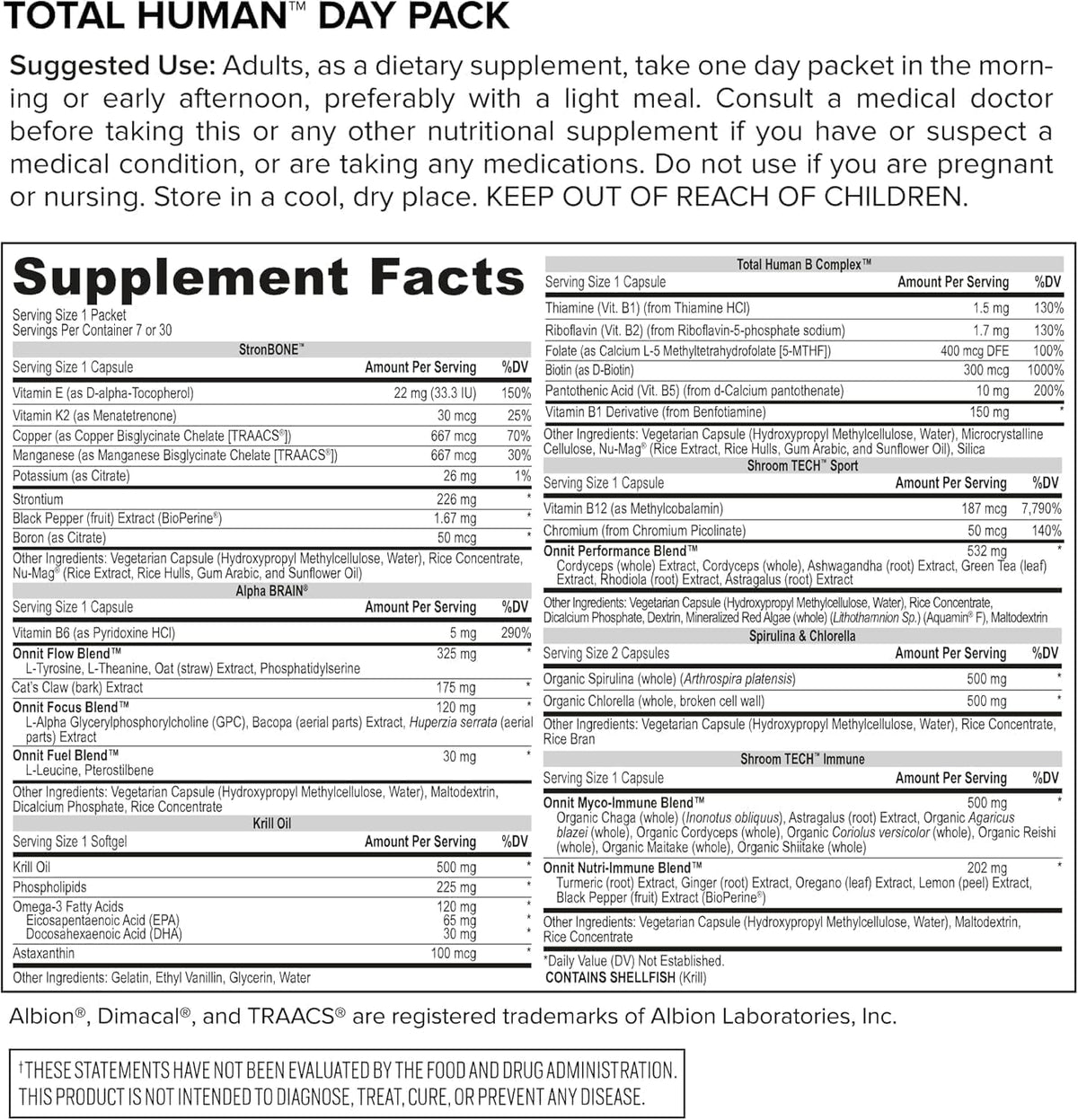 ONNIT Total Human Daily Multivitamin Packs – Day and Night Support for Men and Women, 30-Day Supply - görsel 9