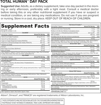 ONNIT Total Human Daily Multivitamin Packs – Day and Night Support for Men and Women, 30-Day Supply
