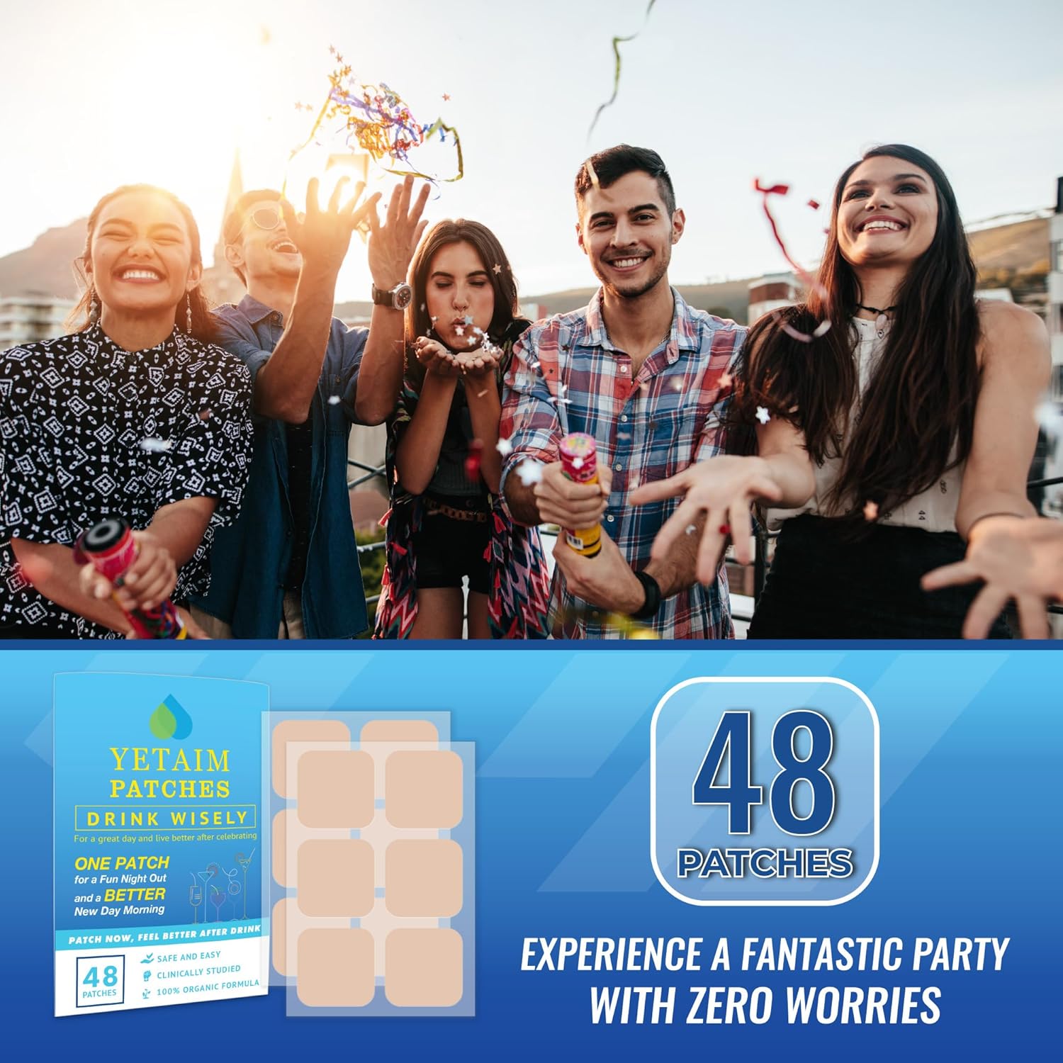 YETAIM Recovery Patches, 48 Pack, Energy Boost & Fast Recovery – Clear Blue - görsel 6