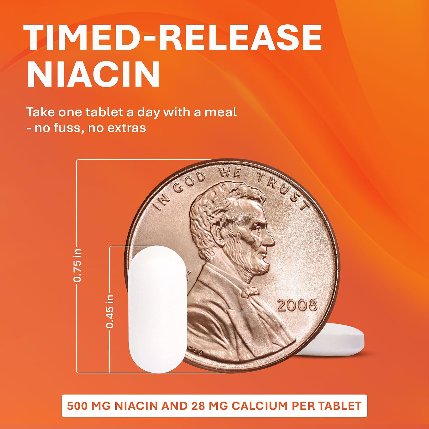 Rugby Timed-Release Niacin 500 mg with Calcium – Food Supplement for Energy and Metabolism support, 100 Tablets (3-Pack) - görsel 4