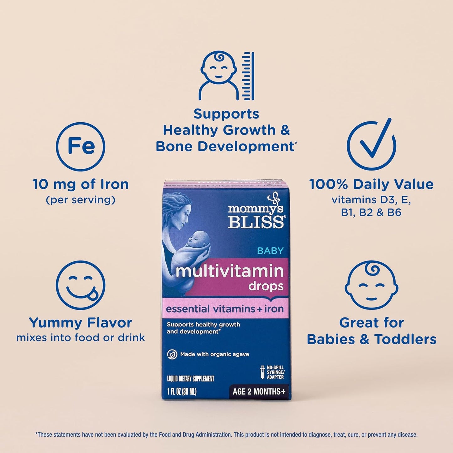 Mommy's Bliss Baby Multivitamin + Iron Drops, 30 ml - görsel 3