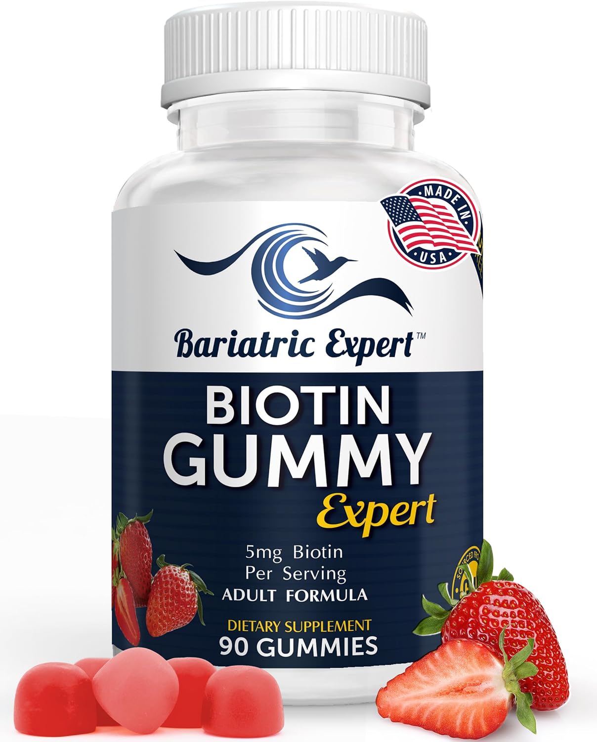 Bariatric Expert Biotin Vitamin – Fast-Dissolving Dietary Supplement for Adults Post Bariatric Surgery, 90 Count - görsel 1