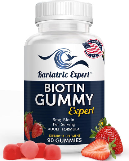 Bariatric Expert Biotin Vitamin – Fast-Dissolving Dietary Supplement for Adults Post Bariatric Surgery, 90 Count