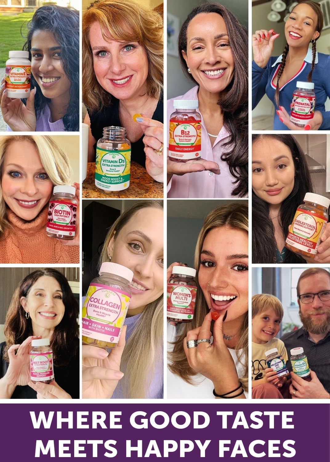 Lunakai Made in USA 50 Plus Women's Multivitamin Gummies - Delicious Strawberry Flavour - 60 Count - görsel 4