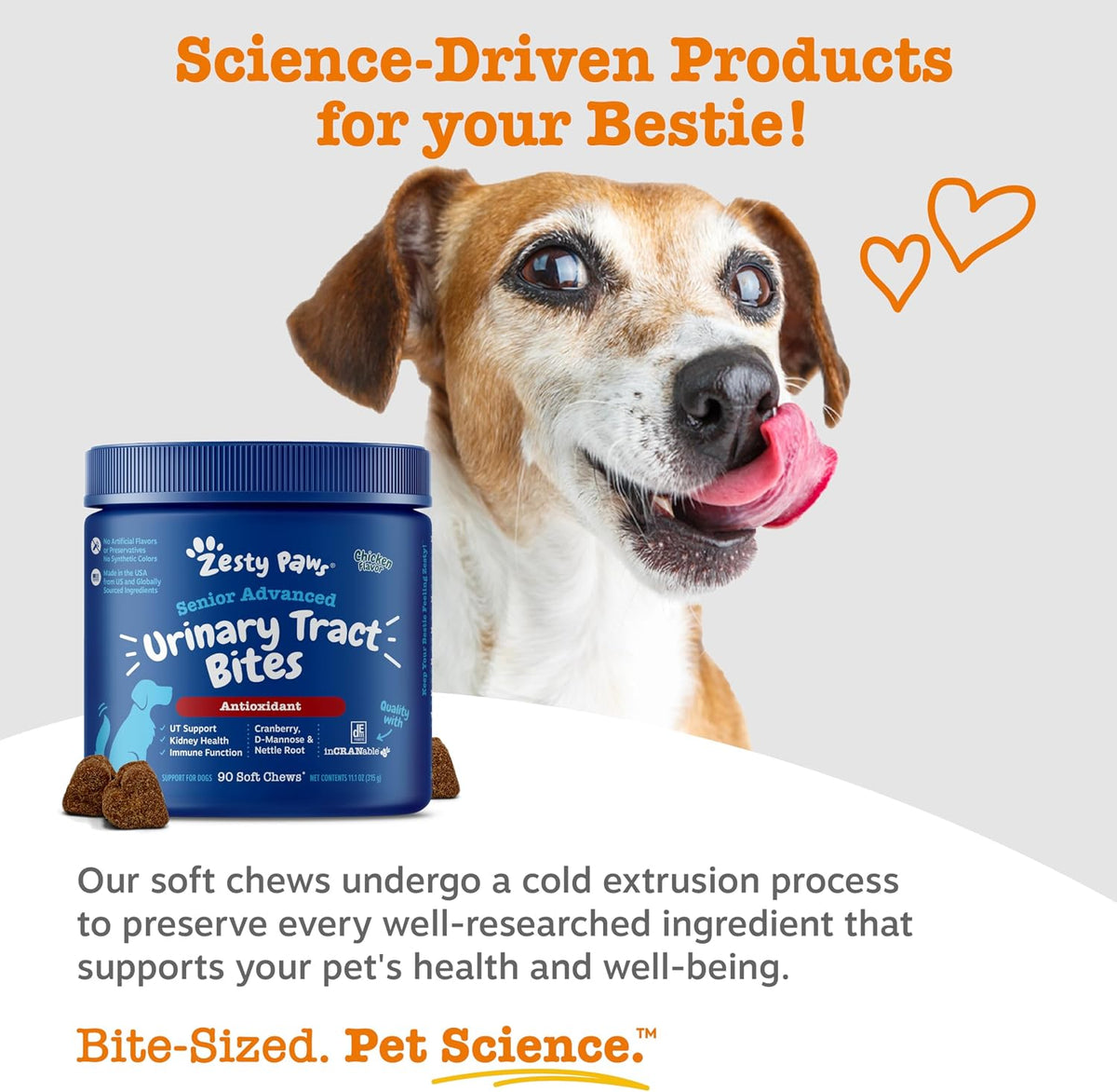 Zesty Paws Senior Cranberry Supplement for – Palatability: Made with real chicken flavour, these soft chews are – Image 5