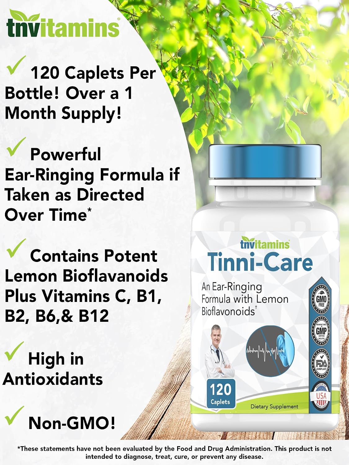 Tinni-Care Lemon Bioflavonoid Supplement with Vitamins C, B1, B2, B6, B12 - 120 Tablets - görsel 3