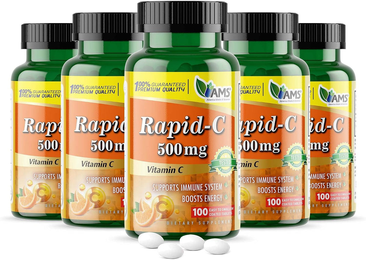 America Medic & Science Rapid-C 1000mg Vitamin C Supplement - 100 Tablets - görsel 8