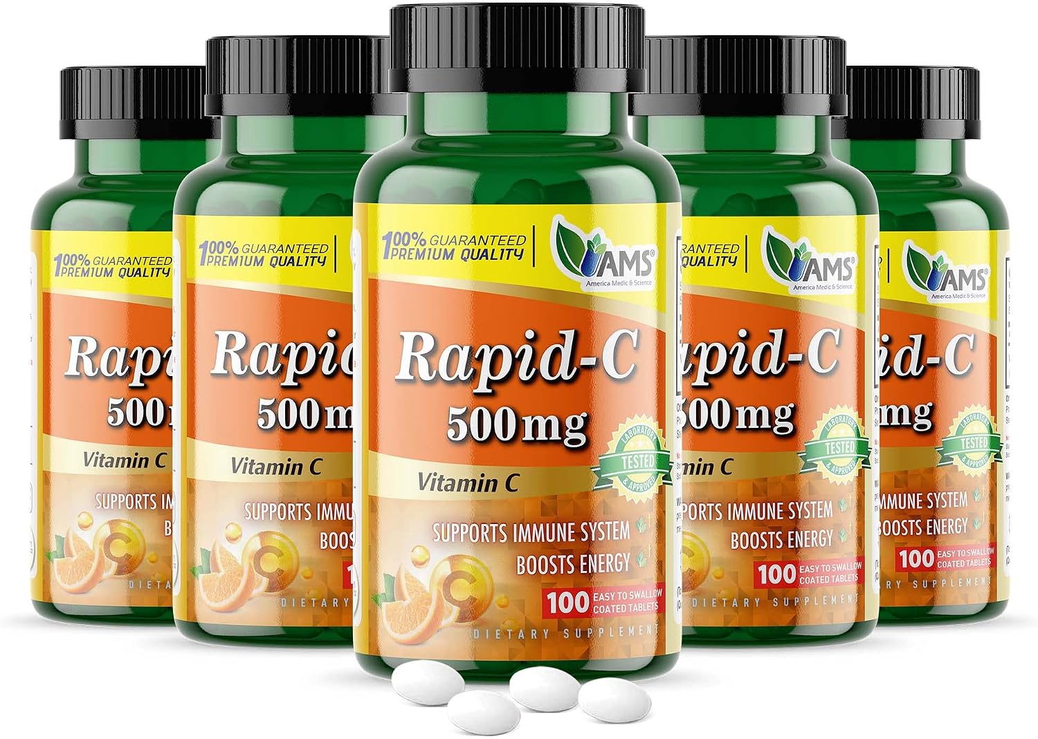 America Medic & Science Rapid-C 1000mg Vitamin C Supplement - 100 Tablets - görsel 8