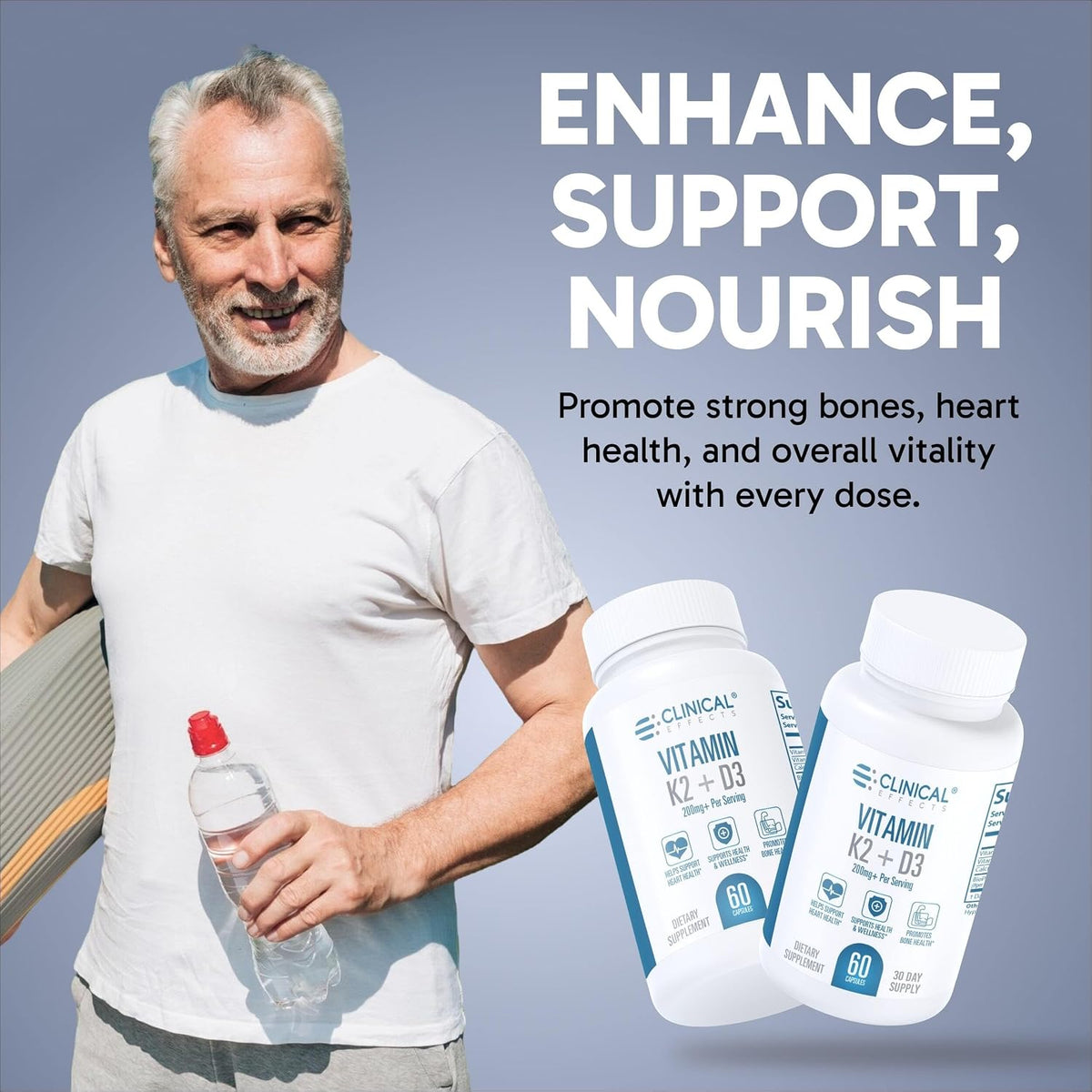 Clinical Effects Vitamin K2 + D3 with BioPerine - 60 Capsules - görsel 2