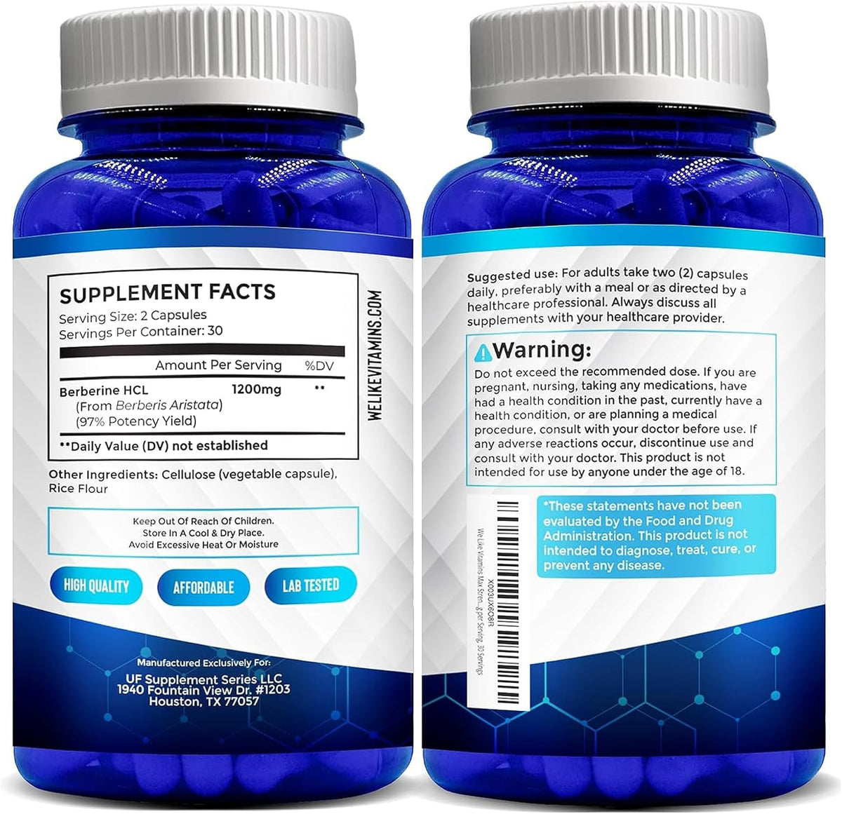 We Like Vitamins Berberine Supplement 1200 mg | NSF Certified | 60 Vegetarian Capsules - görsel 9