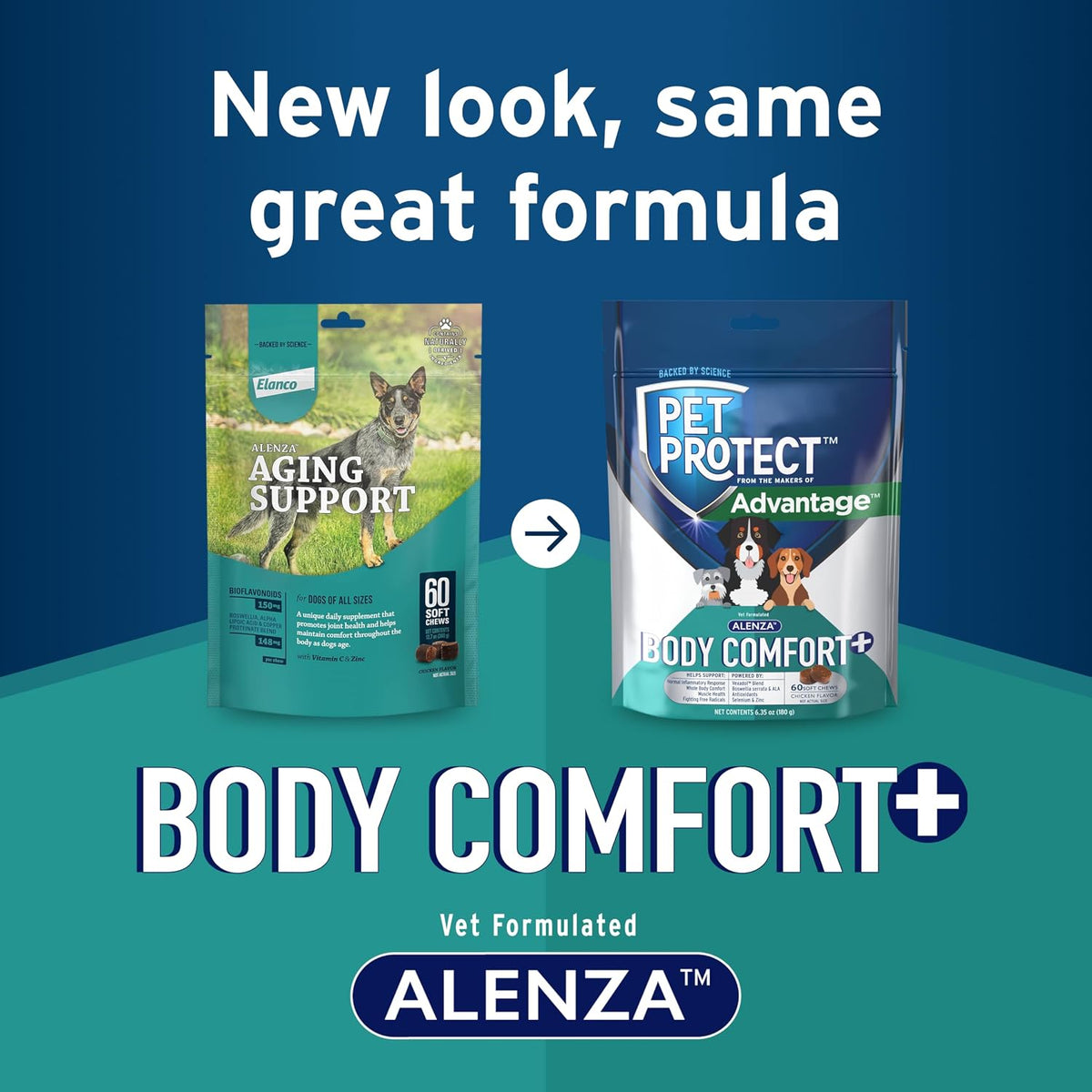 Pet Protect Whole Body Comfort+ Supplement for Dogs, Vet-Formulated Alenza, Chicken-Flavoured Soft Chews (60 Chews) - görsel 3