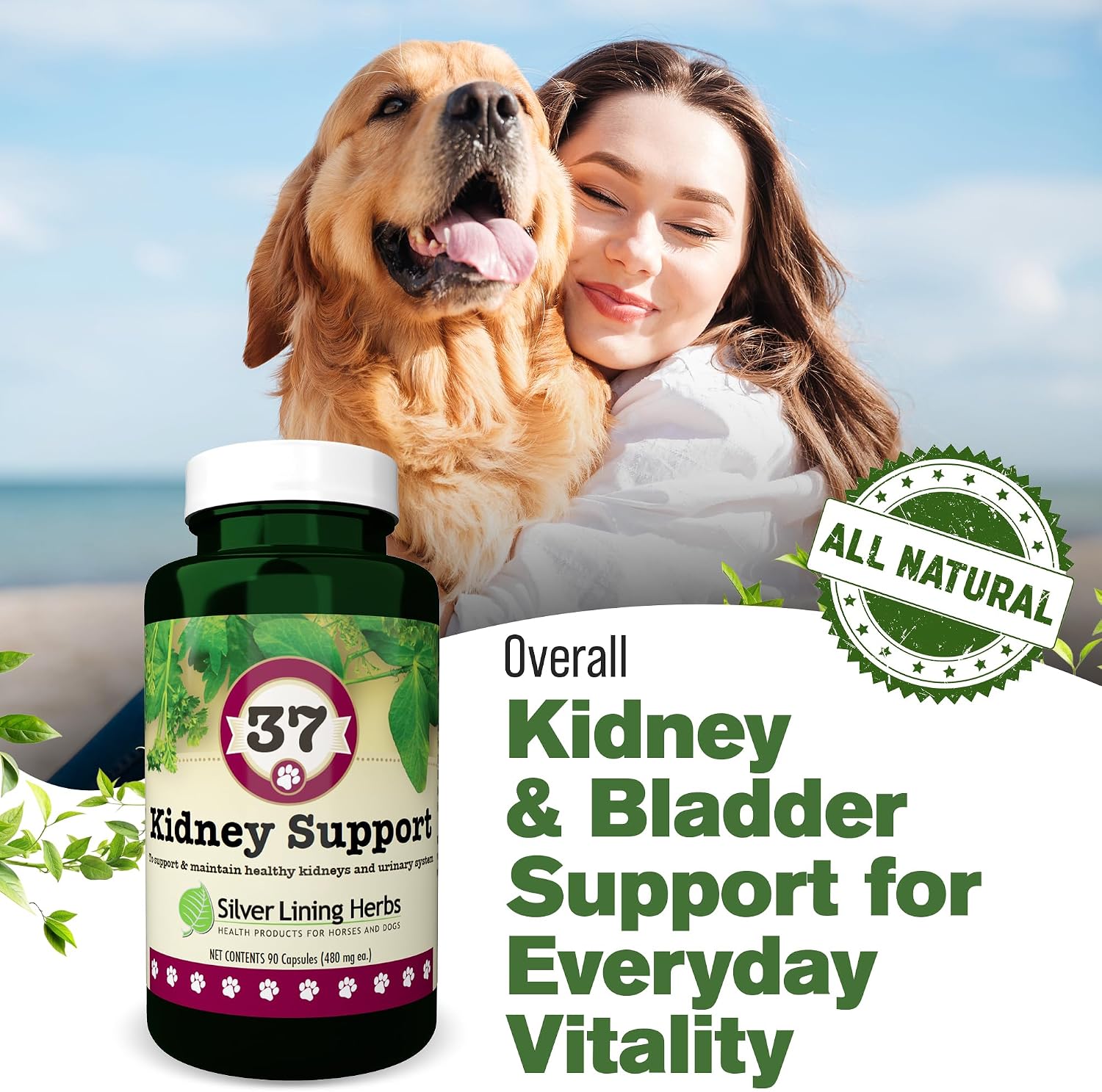 Kidney Support for Dogs – Natural Herbal Canine Kidney Cleanse & Bladder Support Supplement with Cranberry & Astragalus – 90 Capsules - görsel 8