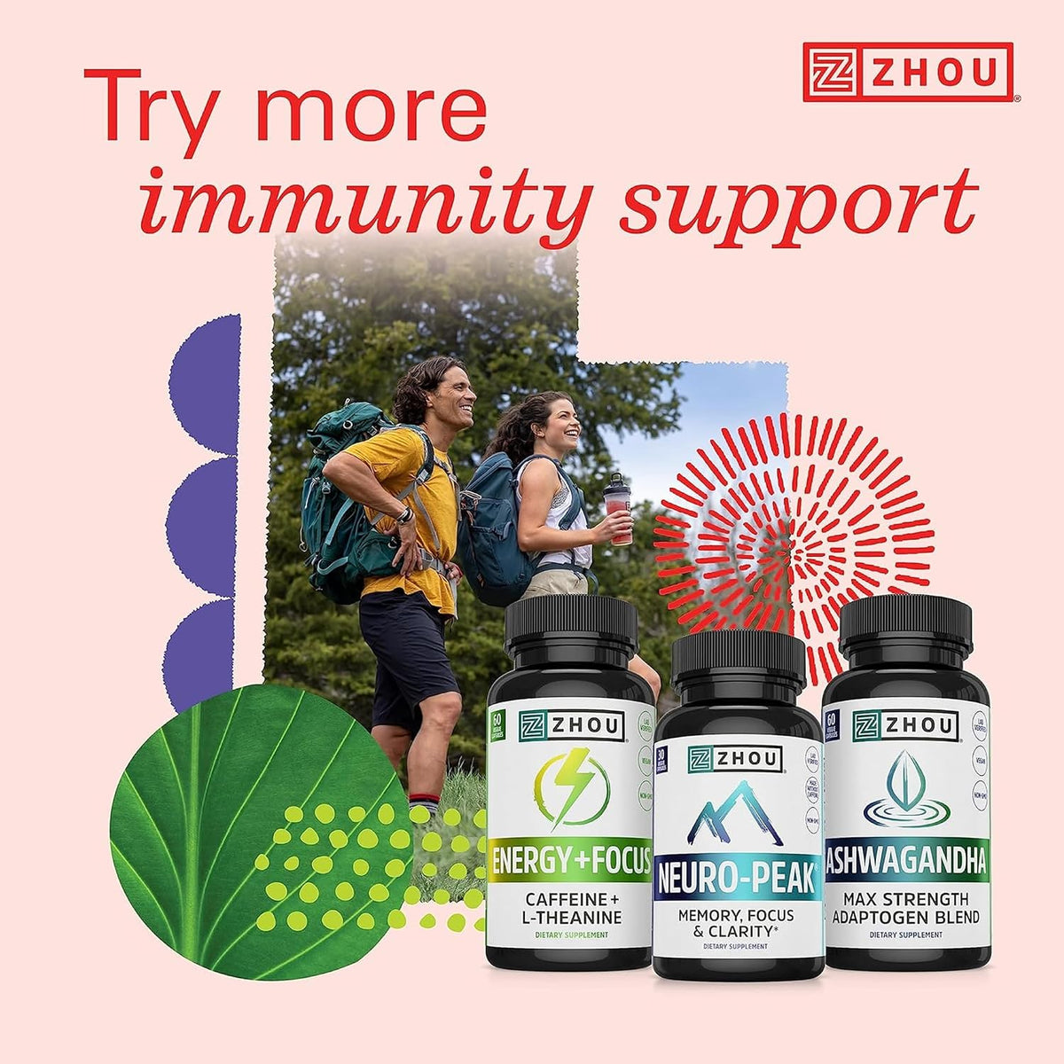 Zhou Vitamin C+ Gummies - 270 mg with Bioflavonoids, Rosehips & Acerola for Immune Support - 60 Vegan Gummies - görsel 6