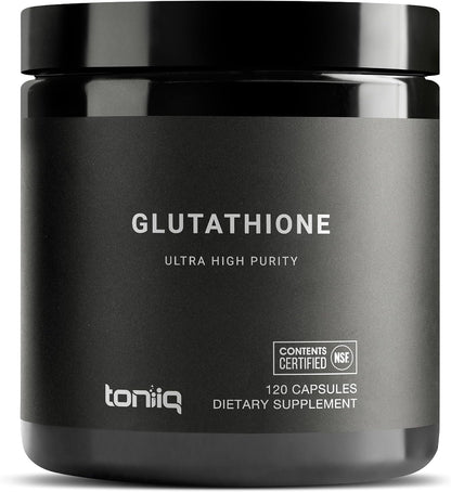 Toniiq Glutathione Capsules - 1000mg, 98%+ Purified, Non-GMO - 120 Capsules
