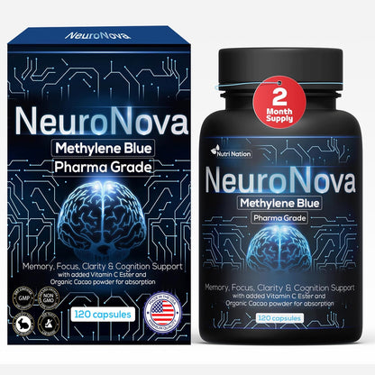 Nutri Nation Methylene Blue Pharmaceutical Grade Capsules, 120 Count