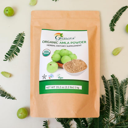 Grenera Organic Amla Powder | Organic Indian Gooseberry | Non-GMO, Vegan, Kosher & Gluten-free | 1 kg