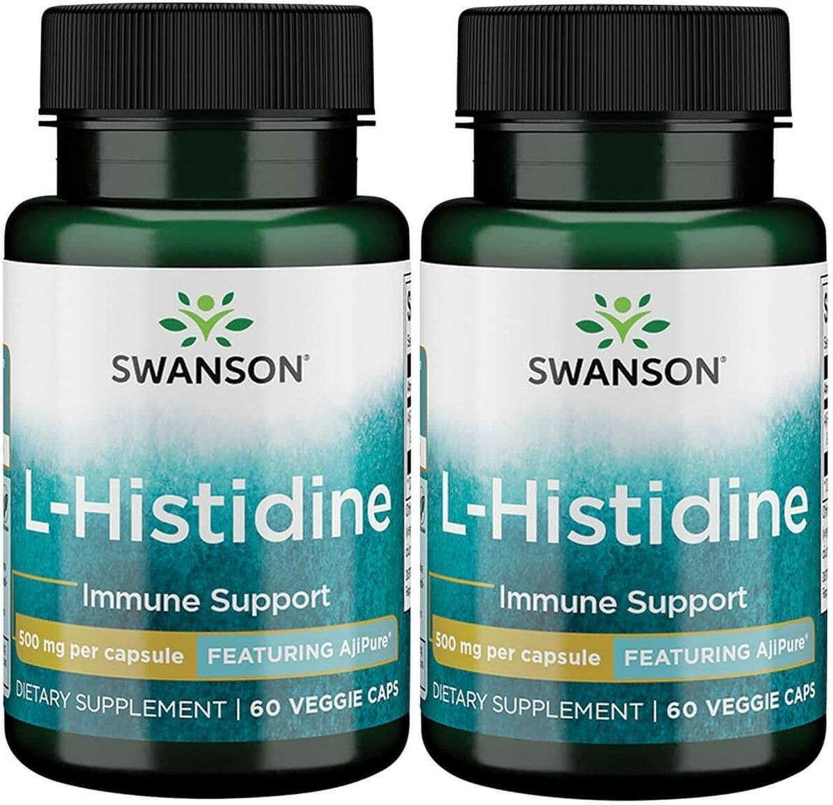 Swanson L-Histidine - Featuring Ajipure 500 mg 60 Veg Caps (Pack of 2) - görsel 1