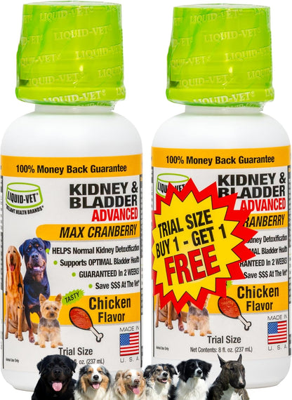 Premium Easy-Dose Liquid for Dogs with Cranberry & D-Mannose: Comprehensive Kidney & Bladder Support
