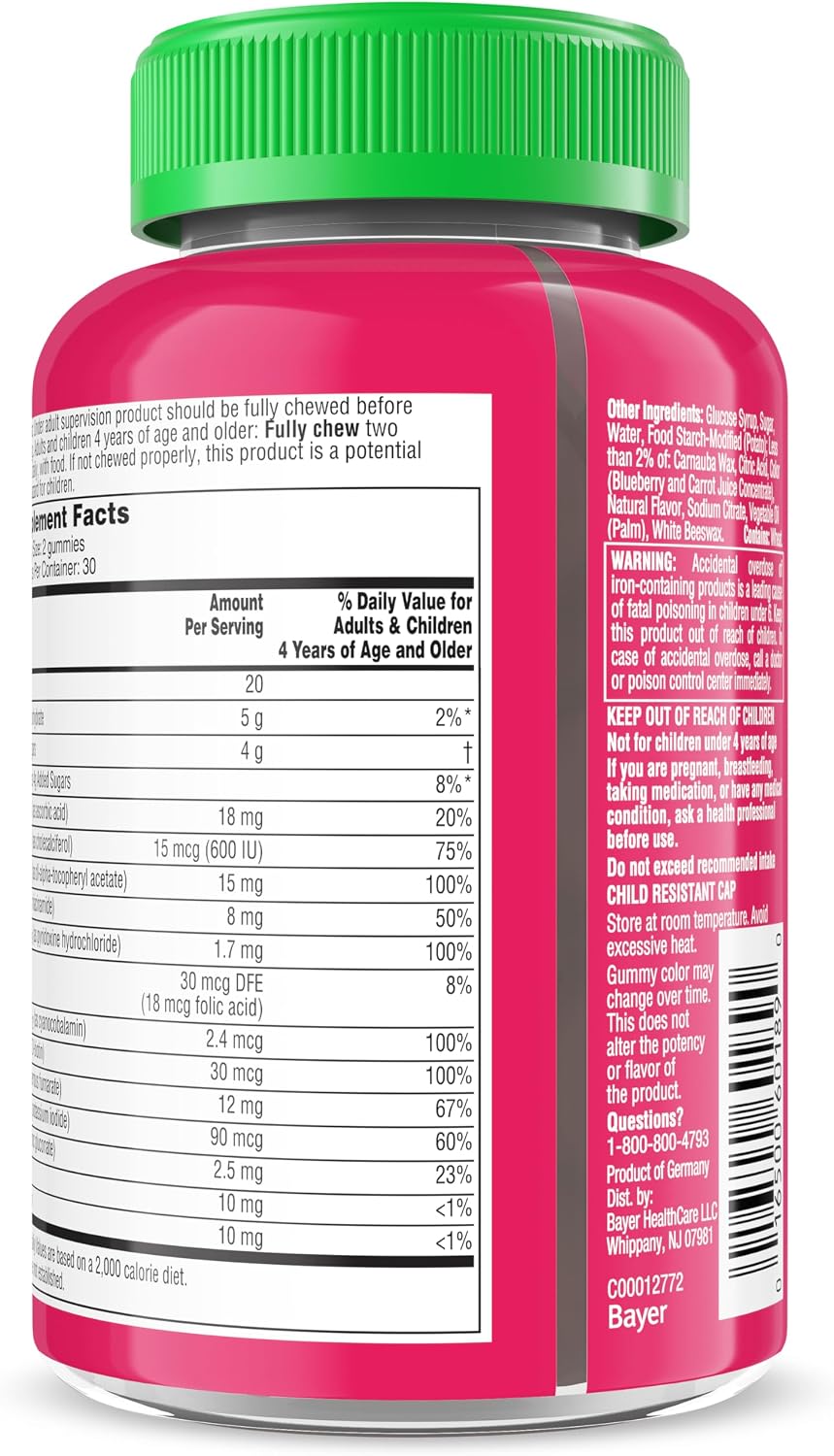 Flintstones Vitamins for Picky Children + Iron, Multivitamin Gummies, Grape Flavour, 60 Count - görsel 7