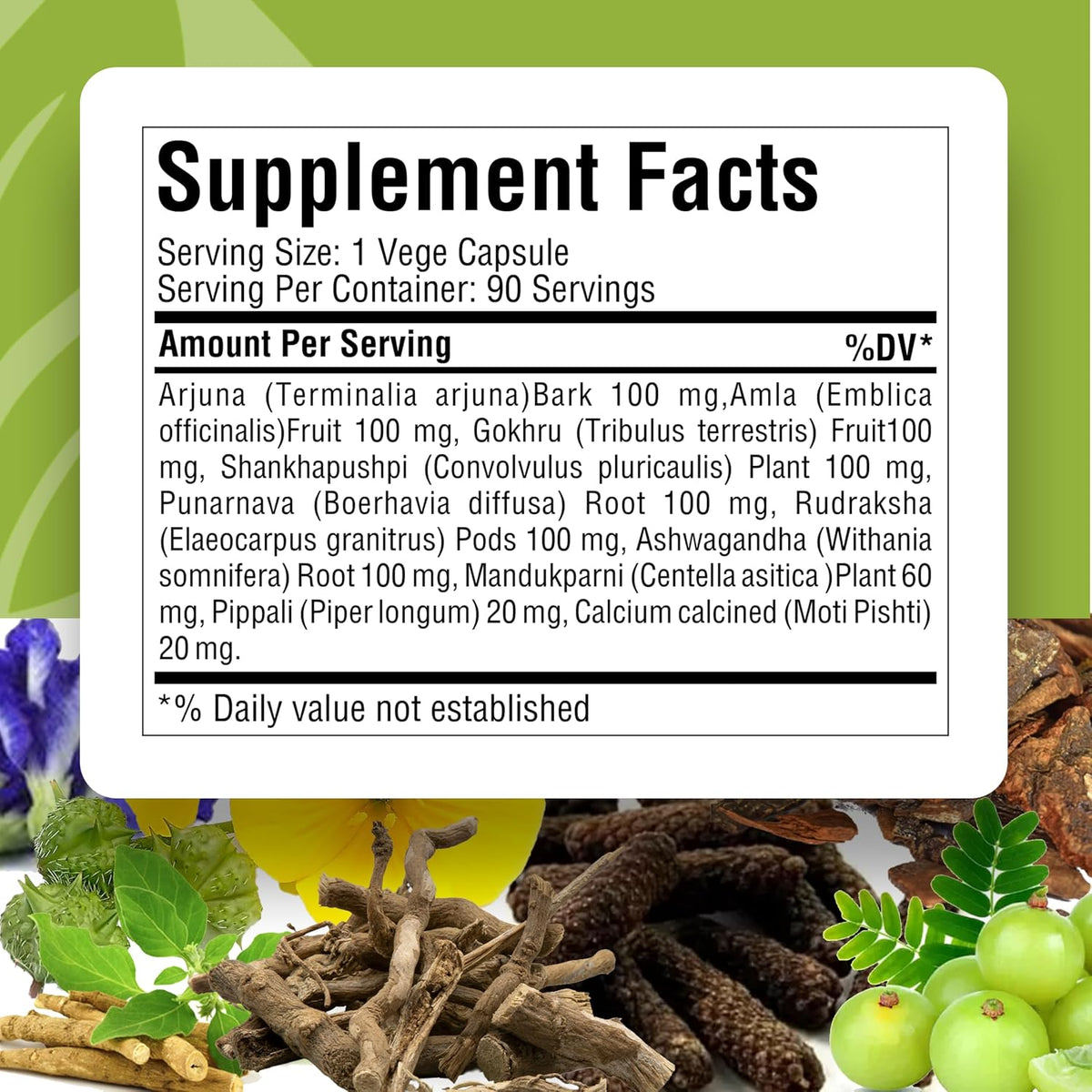 Cardio-B Ayurvedic Herbal Supplement - 90 Veg Capsules (800 mg Each) - görsel 3