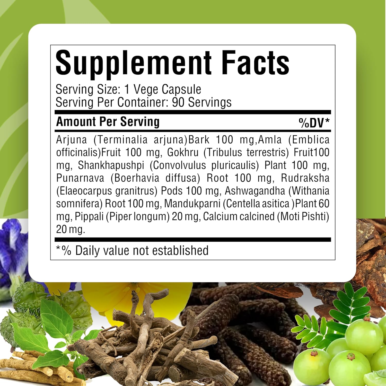 Cardio-B Ayurvedic Herbal Supplement - 90 Veg Capsules (800 mg Each) - görsel 3