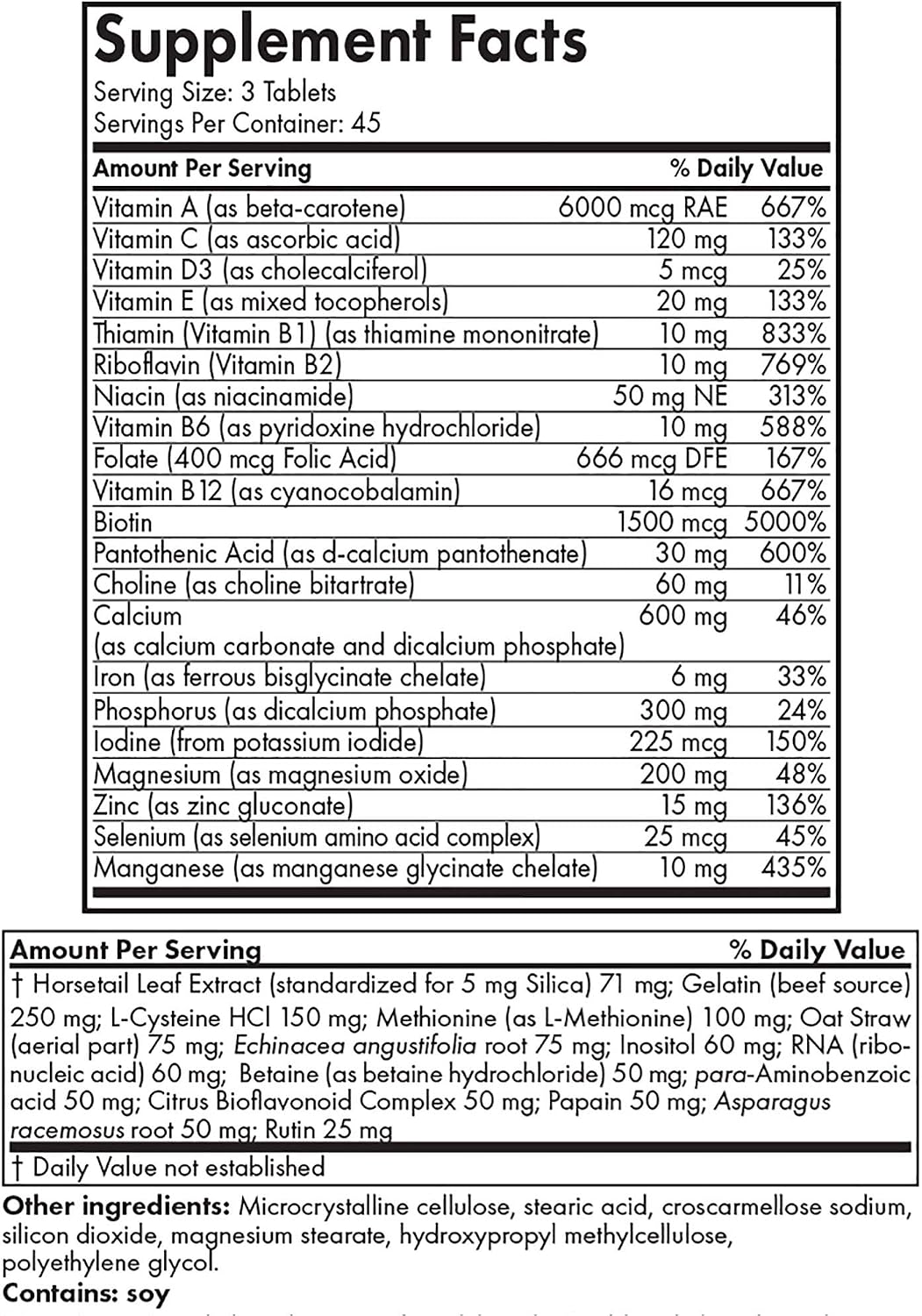 Futurebiotics Hair, Skin & Nails Beauty Multivitamin - USDA Certified Organic - 135 Tablets - görsel 8