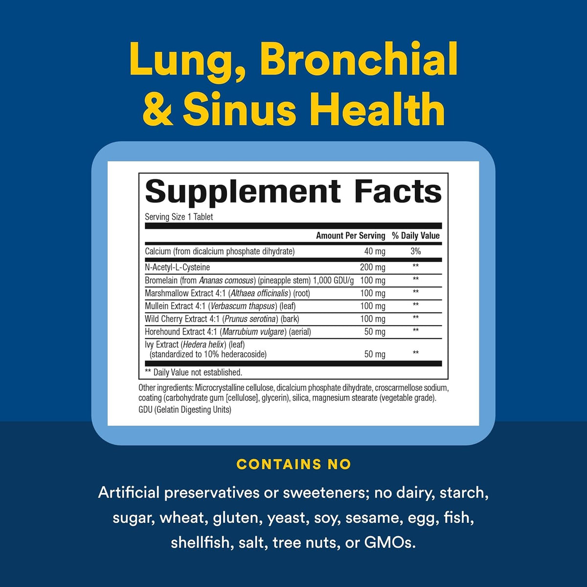 Lung, Bronchial & Sinus Health - 45 Tablets - görsel 4