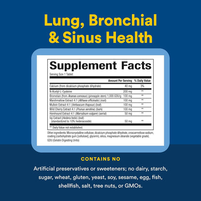 Lung, Bronchial & Sinus Health - 45 Tablets