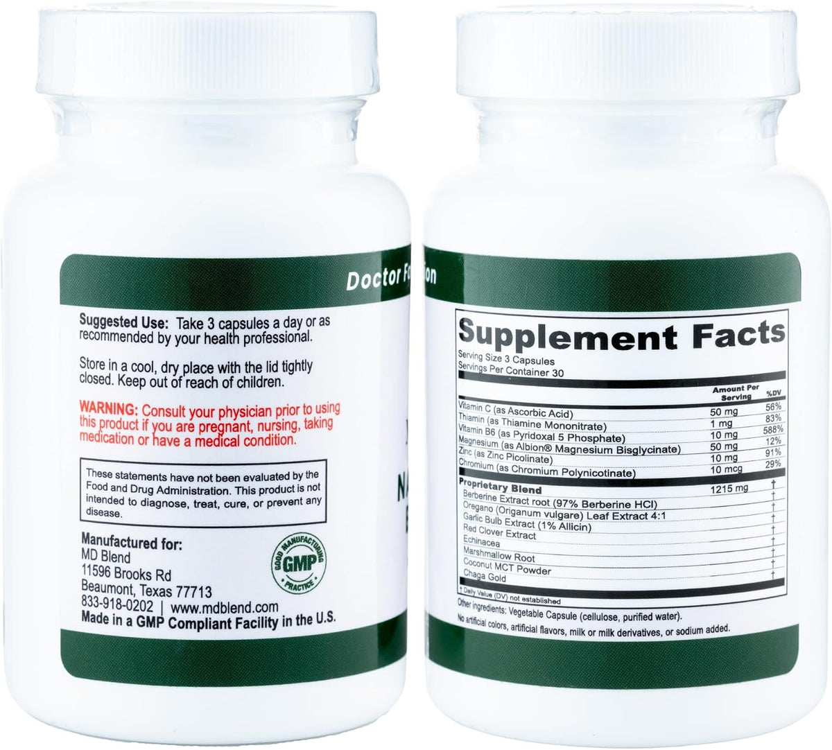Nature’s Biotic Berberine Supplement for Daily Wellness Support with Blend of Oregano, Garlic, Vitamins C & B6, Magnesium, and Zinc, 180 Capsules (Pack of 2) - görsel 7