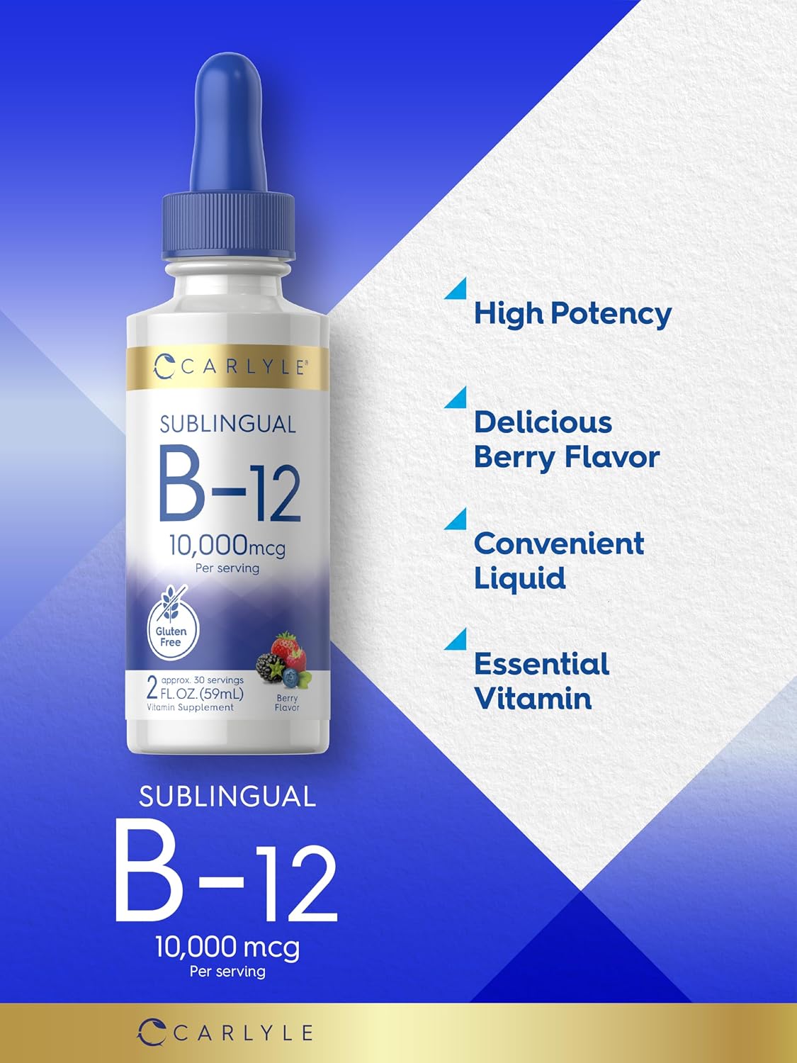 Carlyle Vitamin B12 Sublingual Liquid Drops - 10,000 mcg - 59 ml - görsel 4