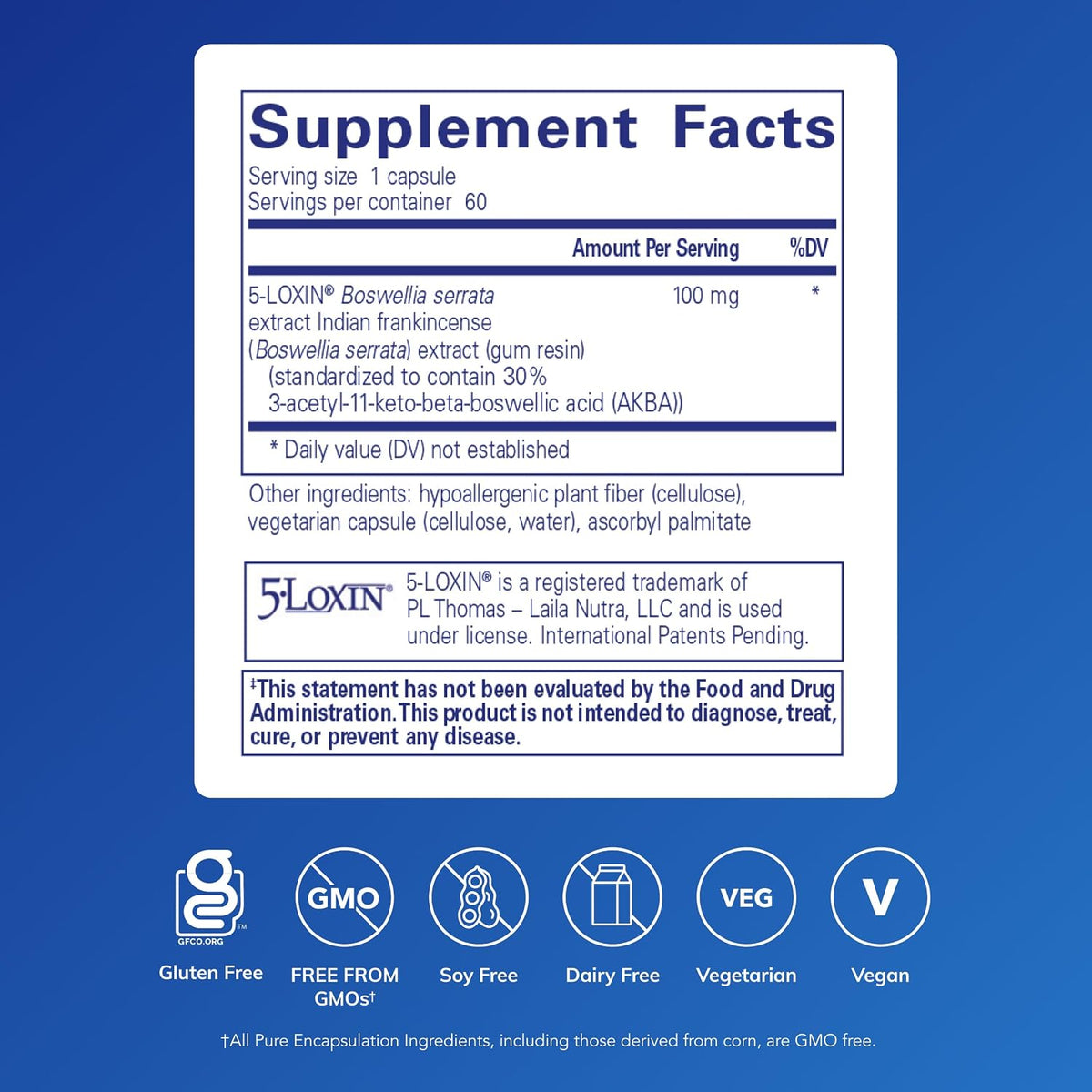 Pure Encapsulations Boswellia AKBA - 5-LOXIN Boswellia Extract, 60 Capsules - görsel 2