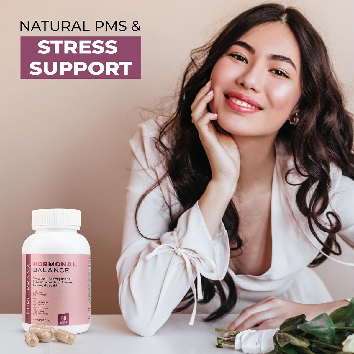 Pure Prana Shatavari Capsules for Women – Hormonal Balance & PMS Relief with Ashwagandha - görsel 6