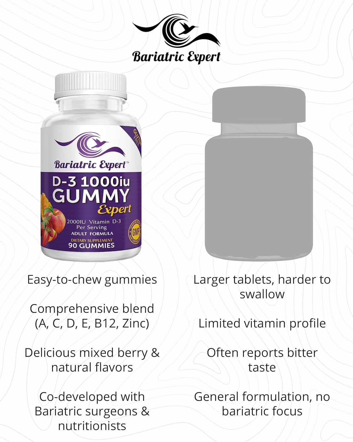 Bariatric Expert D3 Vitamin – Fast-Melting Dietary Supplement for Adults Post Bariatric Surgery, 90 Chewable Tablets - görsel 9