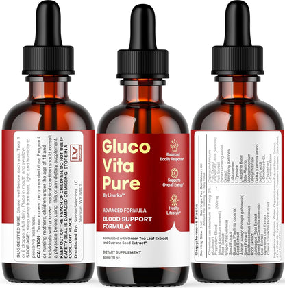 Glucovita Pure Liquid Drops – Apple Cider Extract, 2-Pack (2-Month Supply)
