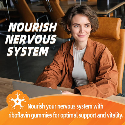 Vitamin B2 Gummies | Riboflavin 400mg | Chewable for Adults & Children | Non-GM, Vegan | 60 Chewables